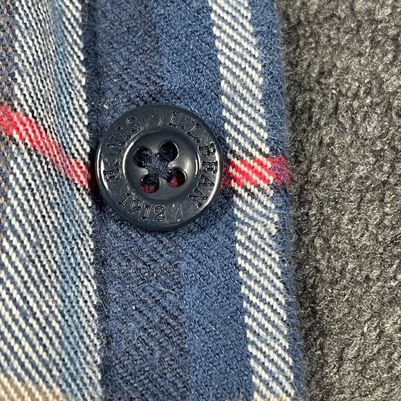 LL Bean Shirt Mens Large Tall Plaid Fleece Lined Flannel Overshirt Shacket Fall - Picture 6 of 8